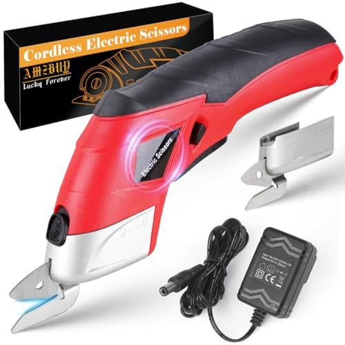 AMZBUY 4V Cordless Electric Scissors w/ 2 Blades Deal
