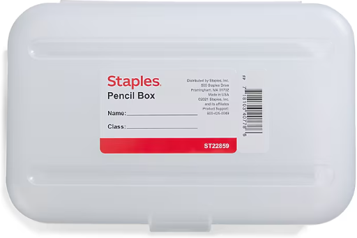 Staples Snap Plastic Case 2 1/4" x 5 5/8" x 8 1/4" Clear