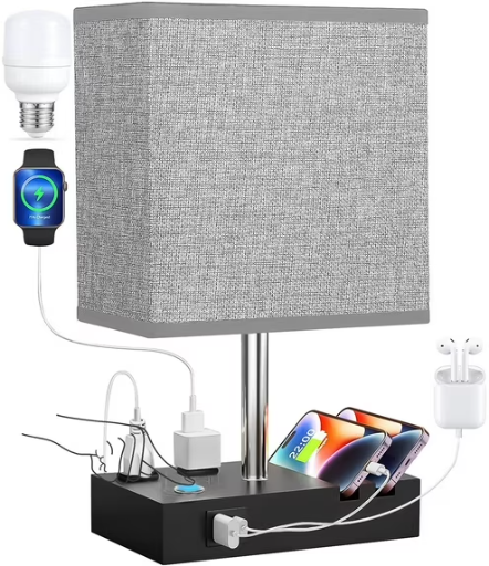 Table Lamp for Bedroom with Fast USB A&C Charging Ports Deal
