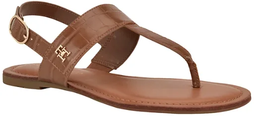 Tommy Hilfiger Women's Lenian T-Strap Flat Slingback Sandal