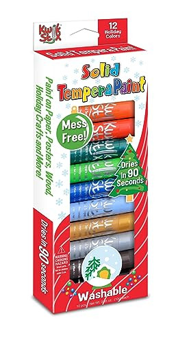 Kwik Stix Holiday Edition 12 Festive Colors Solid Tempera Paint Sticks
