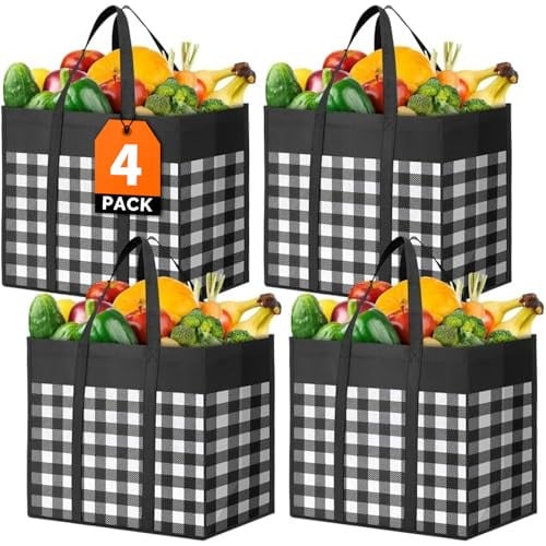 WOWBOX Reusable Grocery Bags 4-Pack Deal