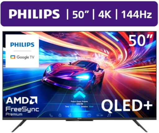 Philips 50" 144Hz QLED+ 4K UHD Google Gaming Smart TV
