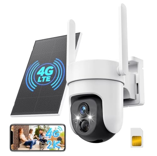 GNCC 4G LTE Cellular Security Camera Outdoor, No WiFi Needed Solar Security Camera with SIM Card Deal