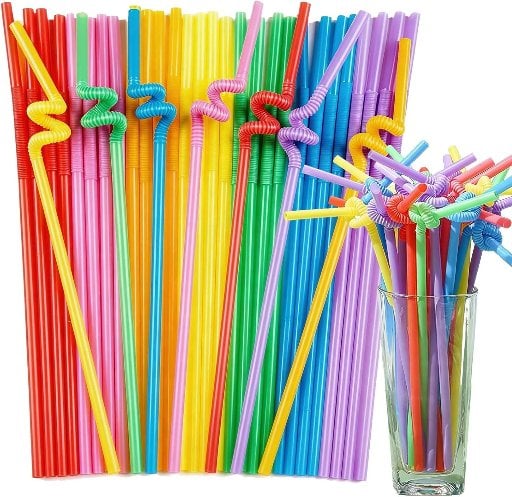 Flexible Plastic Straws 100-Count Deal
