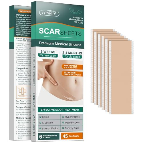 FUNNIR Silicone Scar Sheets 6-Pack