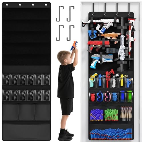 Mefirt Over the Door Storage for Nerf Guns, Toy Blasters Storage Organizer