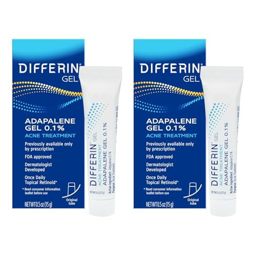 Differin Adapalene Gel 0.1% Acne Treatment Gel 2-Count 0.5-Oz