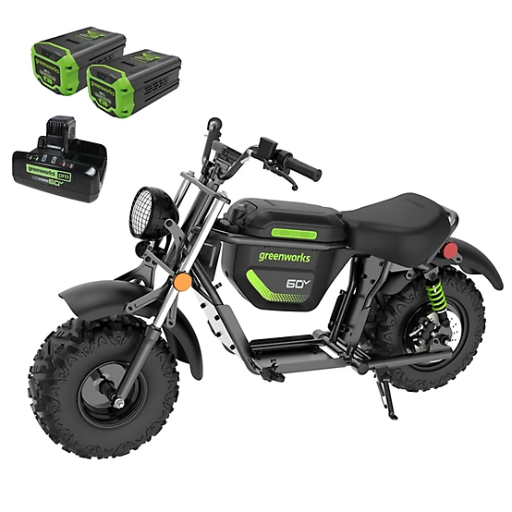 Greenworks 60V STEALTH Electric Mini Bike w/ (2) 8.0Ah Batteries