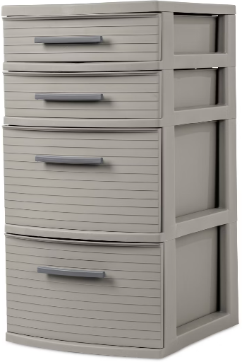 4 Drawer Weave Tower Dark Gray Deal