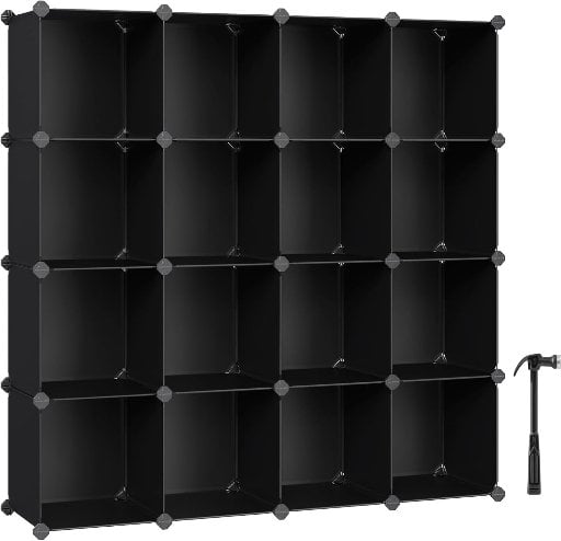 SONGMICS Cube Storage Organizer, 16 Plastic Cubes Deal