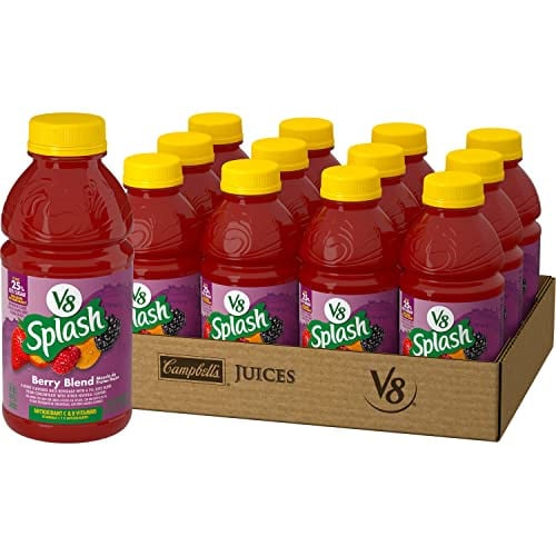 V8 Splash Berry Blend Flavored Juice Beverage, 16 fl oz Bottle (12 Pack) Deal