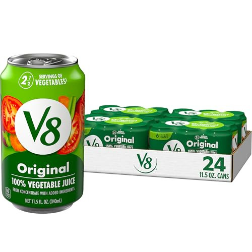 V8 Original 100% Vegetable Juice, 11.5 fl oz Can, 24 Pack