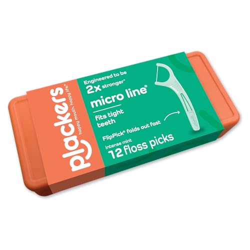 Plackers Micro Line Floss Picks Intense Mint 12 Count
