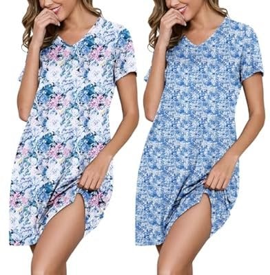 Women’s 2-Pack V-Neck Short Sleeve Nightgowns Deal