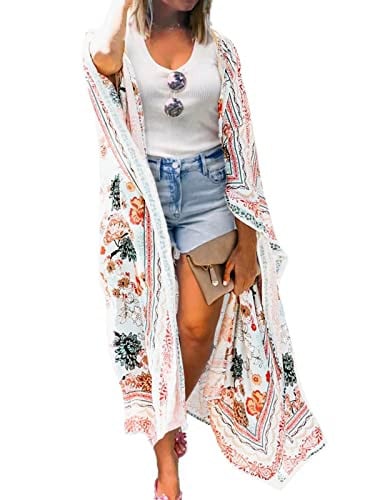 MayBuy Women's Flowy Chiffon Kimono Cardigan Deal