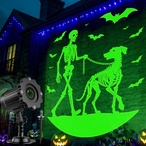Nagudenfo Skeleton Walking Dog Halloween Projector
