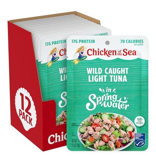 Chicken of The Sea Chunk Light Packets in Spring Water 12-Count 2.5 oz Deal