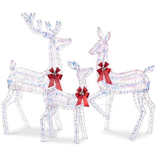 Best Choice Products 5 Ft. Lighted Christmas Deer Family Set