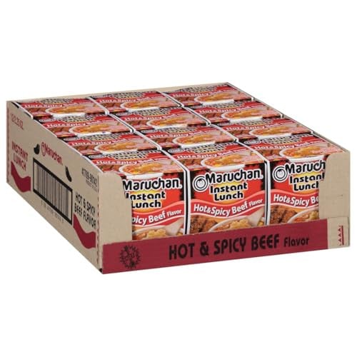 Maruchan Instant Lunch Ramen Noodles Hot & Spicy Beef Flavor 12-Pack