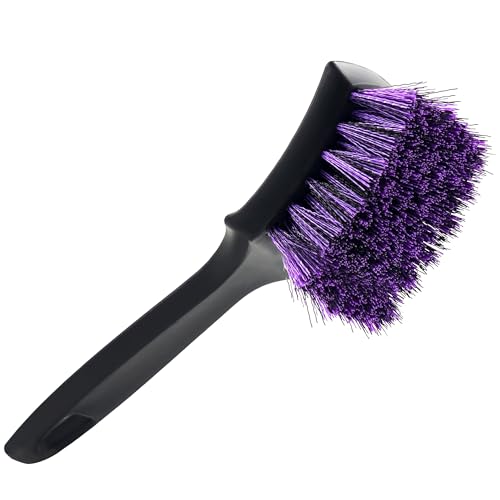 YeewayVeh Pro Tire & Wheel Cleaning Brush with Mixed Bristles (Purple/Black)