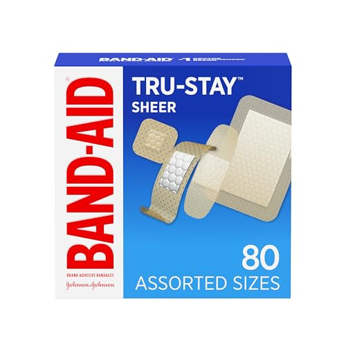 Band-Aid Brand Tru-Stay Sheer Strips Adhesive Bandages, 80 Count
