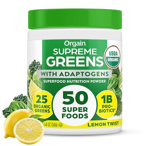 Orgain Supreme Greens Powder (Lemon Twist) 8.48-Oz