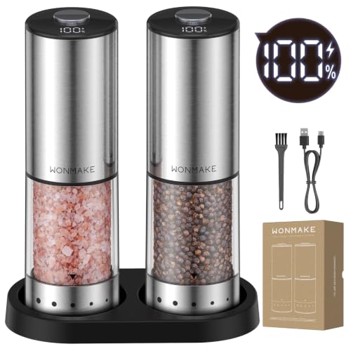 WONMAKE Electric Salt & Pepper Grinder Set 2-Pack Deal