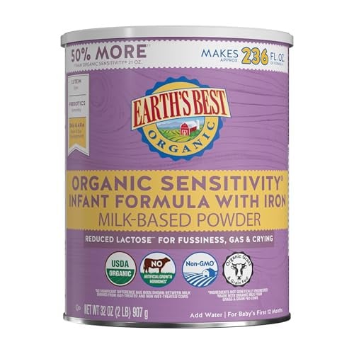Earth's Best Organic Sensitivity Infant Formula, Reduced Lactose, 32oz Value Container Deal