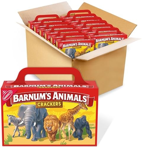 BARNUM'S Original Animal Crackers Bulk Kids Snacks, 12-Pack (2.13 oz Boxes)