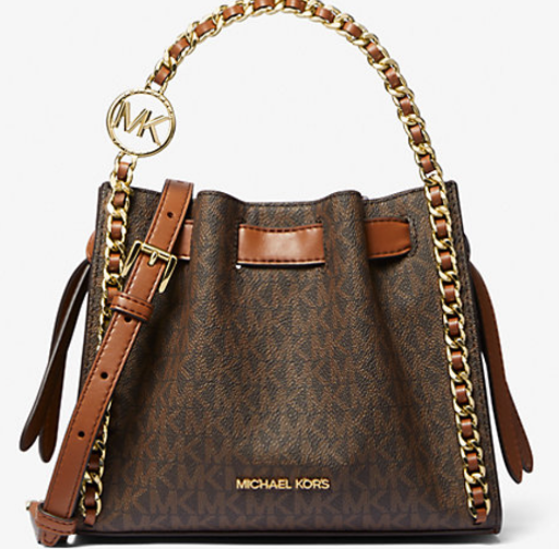 Michael Kors Mina Small Signature Logo Chain Crossbody Bag