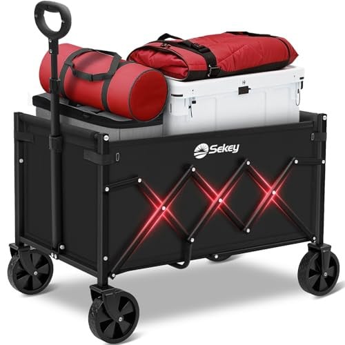 Sekey 220-lb Capacity Foldable Utility Wagon Cart