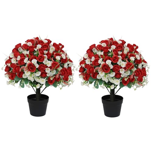 24" Artificial Potted Flowers 2-Pack