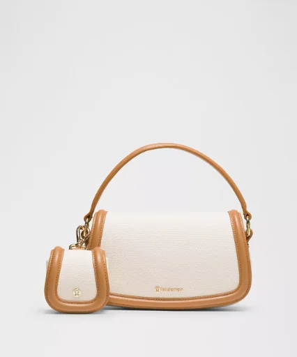 Lululemon Canvas Mini Bag (Natural/Chestnut Brown)