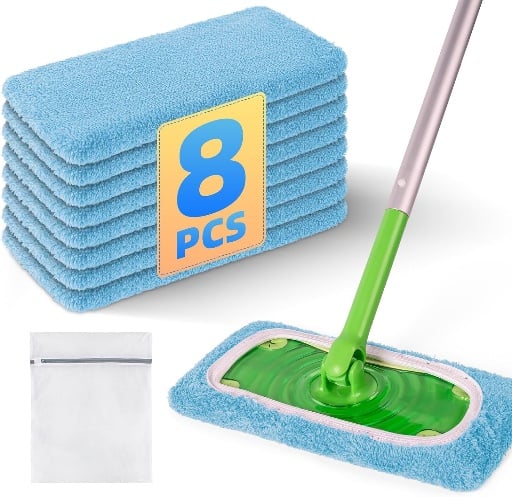 8 Pack Reusable Mop Pads for Swiffer Deal