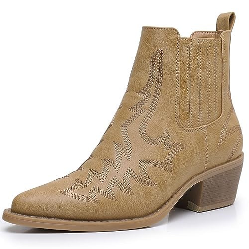 Pull On Chelsea Ankle Cowgirl Boots