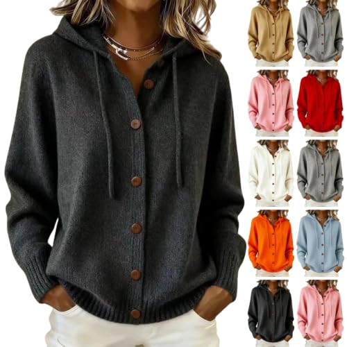 Button Up Drawstring Hooded Sweater Deal