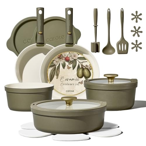 Carote 21-Piece Ceramic Cookware Set with Detachable Handles Deal