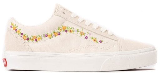 Vans Women's Old Skool Floral Embroidery Skate Shoes Deal