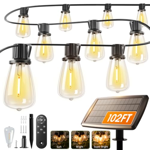 Addlon Outdoor Solar Waterproof/Dimmable 102' String Light w/ Remote Deal