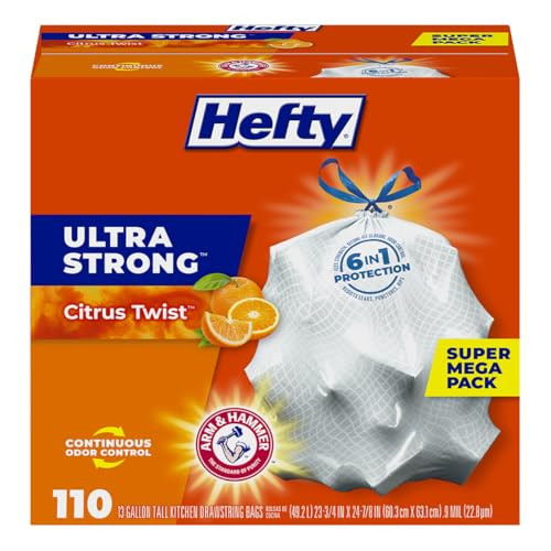 Hefty Ultra Strong Tall Kitchen Trash Bags 110-Count (Citrus Twist)