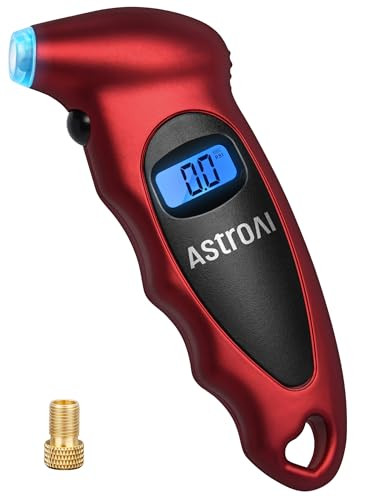 AstroAI Digital Tire Pressure Gauge (0-150PSI) & Presta Valve Adaptor