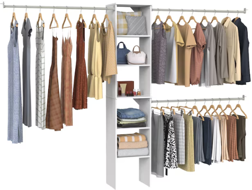 ClosetMaid BrightWood 4-ft to 6-ft W Tower system White Solid Shelving Wood Closet System Deal