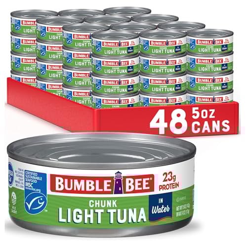 Bumble Bee Chunk Light Tuna In Water, 5 oz Cans (48-Pack)