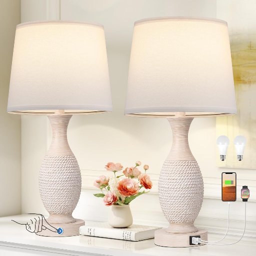 Seealle 22.2″ Bedside Lamps Set of 2