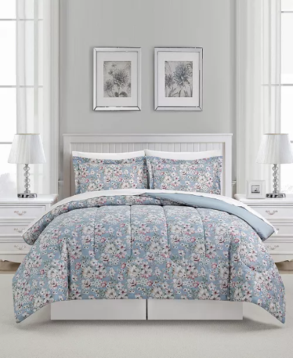 Last Call! 8-Piece Macy's Maggie Comforter Set (Gray, Twin, Full, Queen) Deal