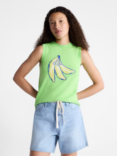 Free Assembly Women's Graphic Sweater Shell (Sizes XS/S)