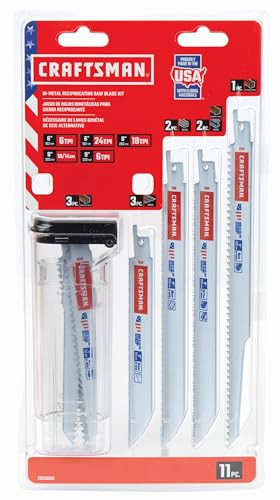 11-Piece Craftsman Bi-Metal Reciprocating Saw Blade Kit w/ Case