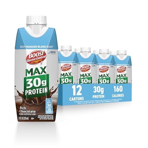 BOOST Glucose Control Max 30g Protein Nutritional Drink Rich Chocolate 11 Fl Oz (Pack of 12) Deal