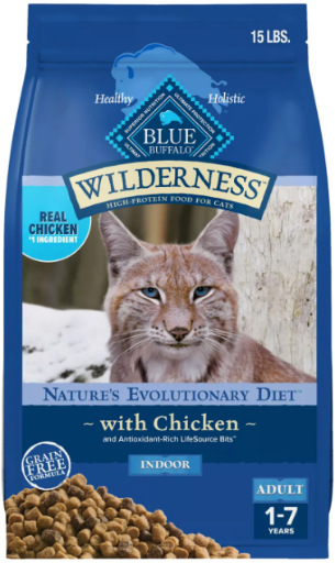 Blue Buffalo Wilderness Adult Indoor Chicken Dry Cat Food 15-lb Deal